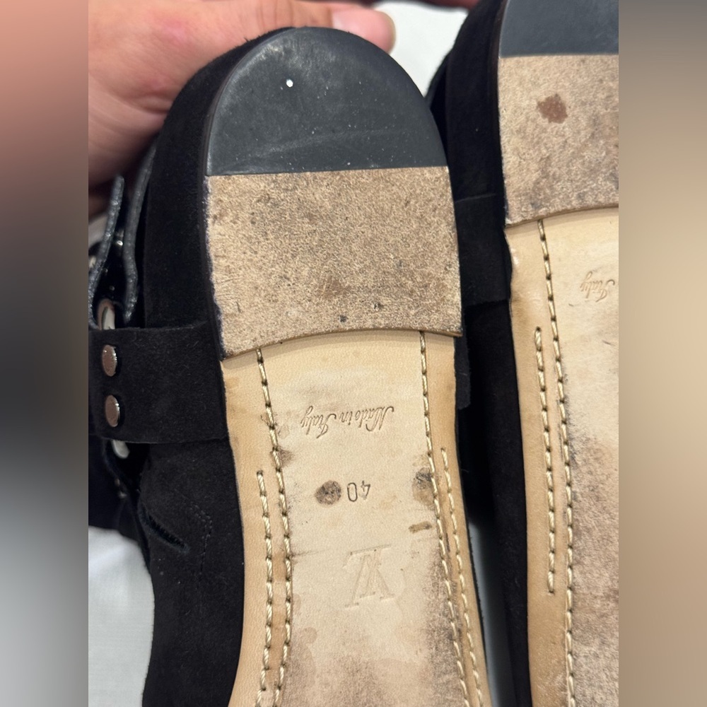 Louis Vuitton Suede Moto Boots in black suede leather - Picture 14 of 14